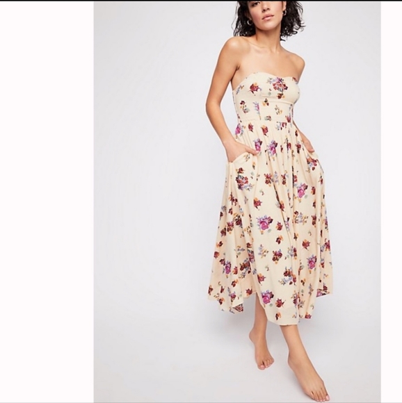 Free People Bella Babe Printed Midi Dress - Picture 1 of 8